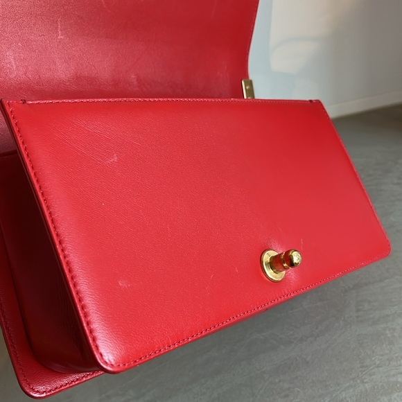 Chanel Boy Red Medium Quilted Leather Flap Bag - Picture 10 of 15